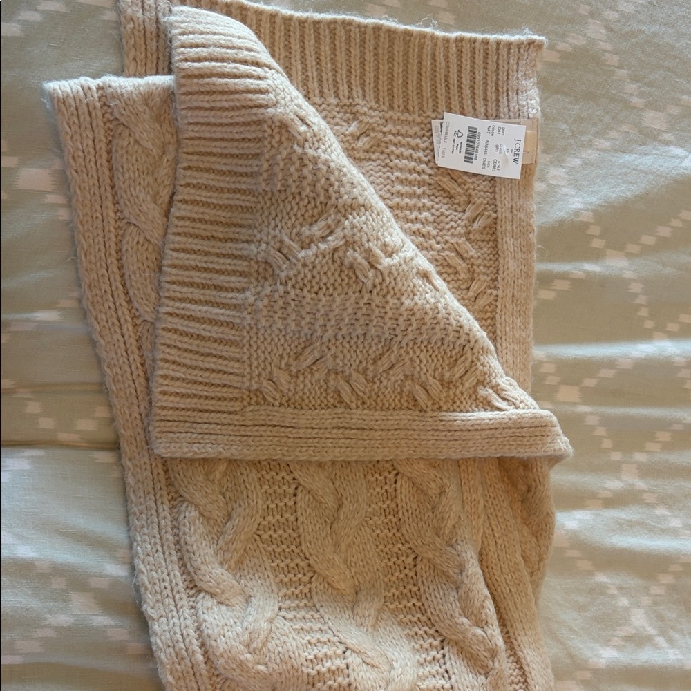 J. Crew Cream Cable Knit Scarf